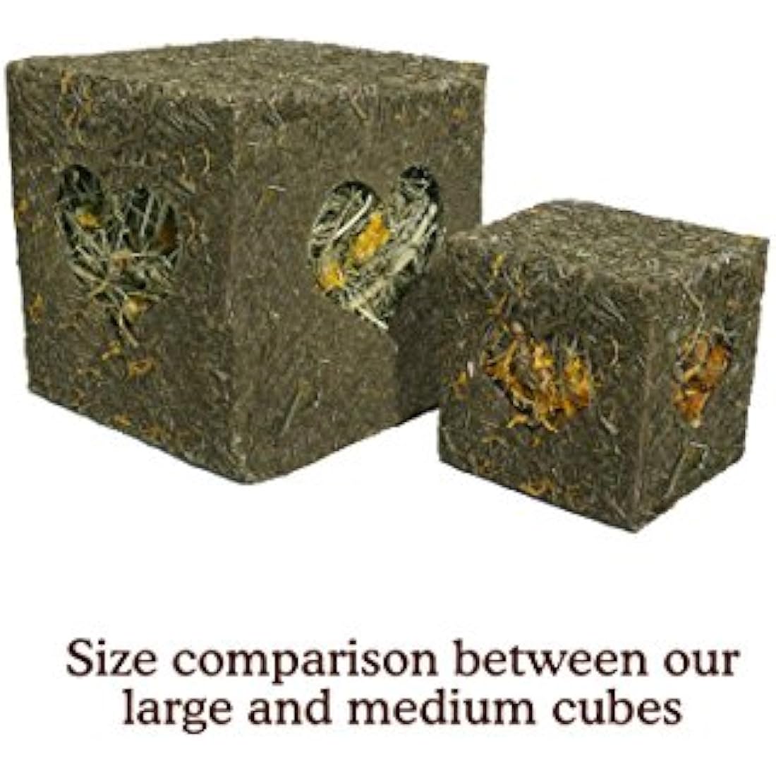 Rosewood Naturals I Love Hay Forage Cube, Small Animal Treat and Gnaw Toy for Rabbits, Guinea Pigs, Chinchillas, Degus, Hamsters, Gerbils, Mice and Rats - Large