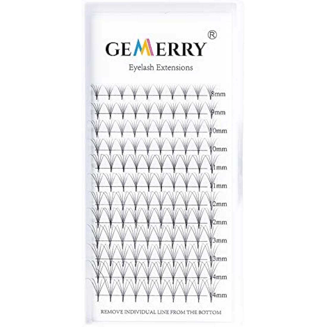 Pre Made Fan Eyelash Extensions 5D Fans 0.07mm D Curl 8-14mm Mix 5D Cluster Eyelash Extension Premade Fans Volume Russian Individual Lashes Cluster Gemerry Fan Lash Extensions(0.07-5D-D curl-Mix)