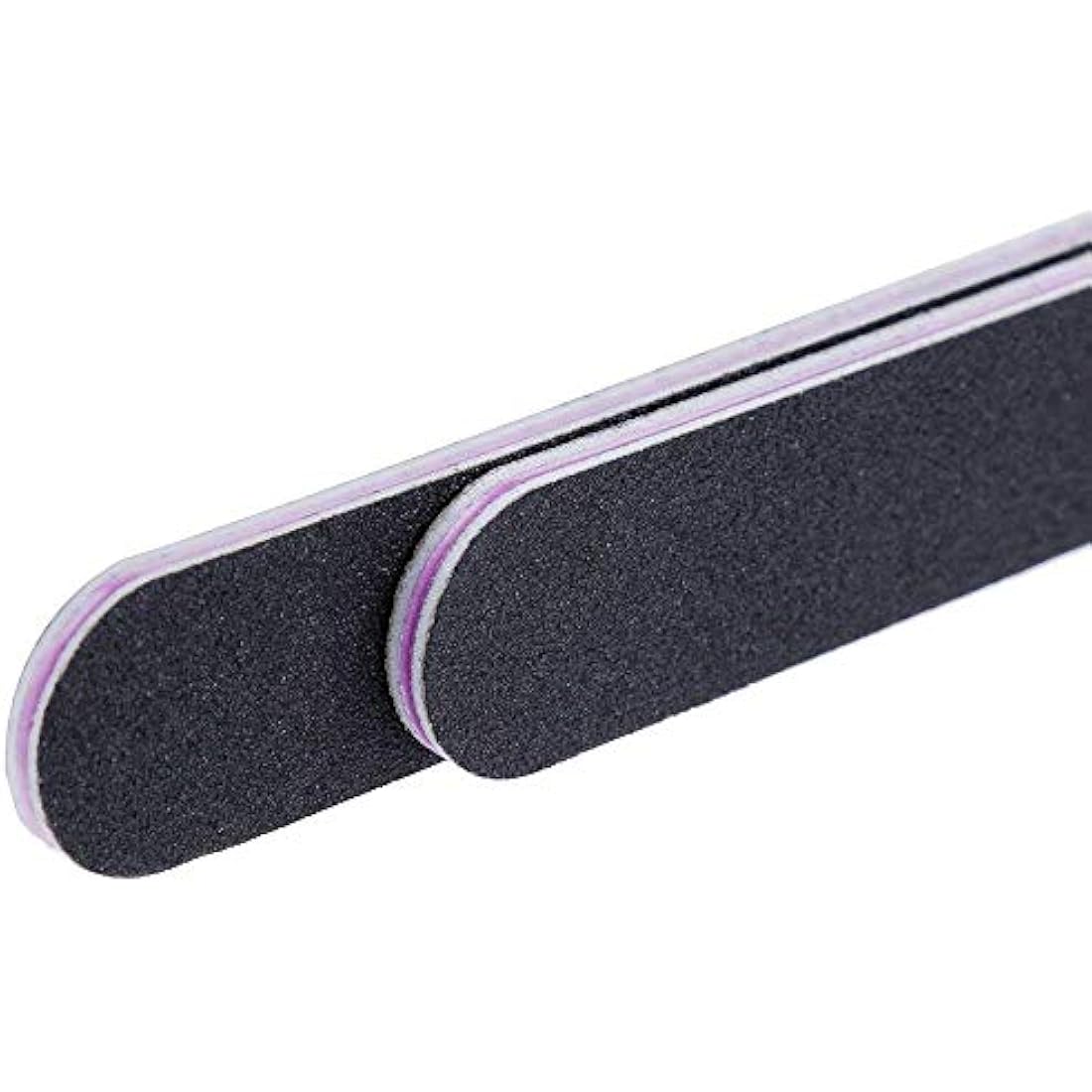 Lictin Pack of 16 Professional Nail Files Double Sided Emery Board (120/240 Grit)(Black)