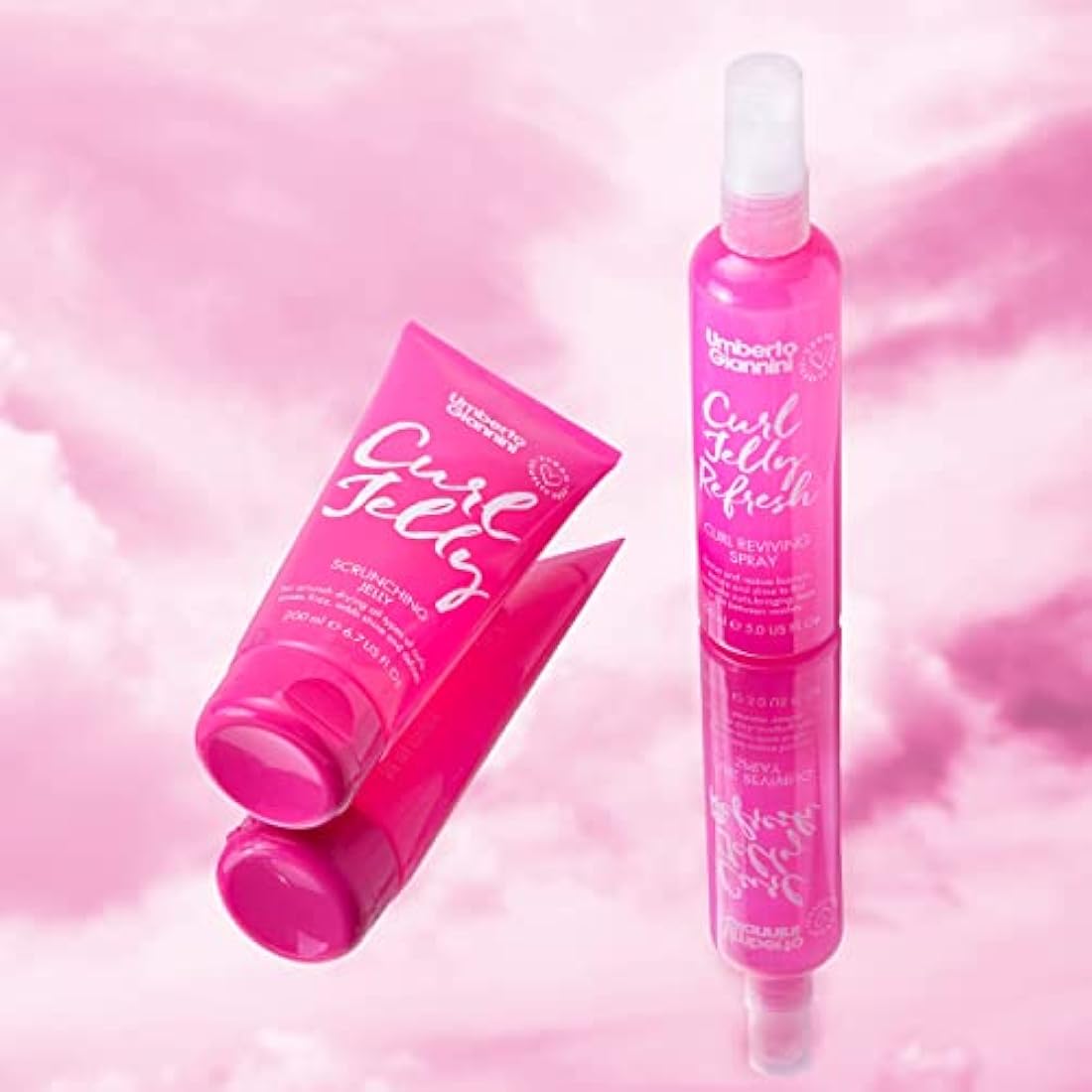 Umberto Giannini Curl Jelly Hair Kit - Includes 4 Products to Wash + Style your Curls - Cult Favorite Curl Jelly - Shampoo, Conditioner, Curl Cream - For Curls, Waves & Coils