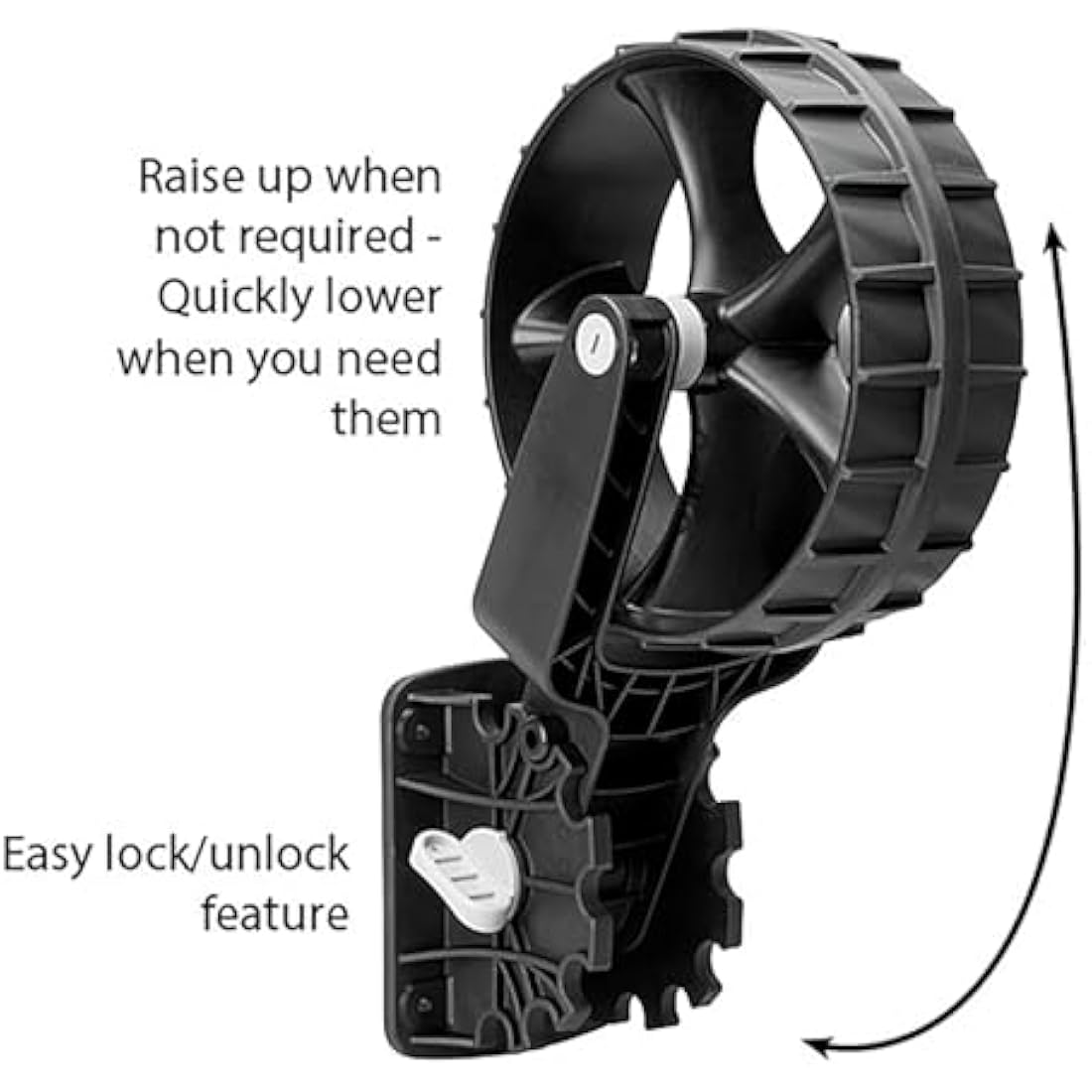 Railblaza Unisex Railblaza Dinghy Wheels, Black, One Size UK