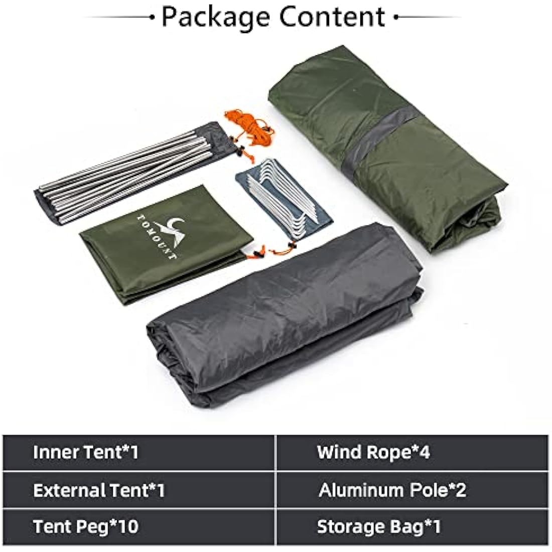 MC Backpacking Tent 2 Person Waterproof Lightweight Compact Double Layer Free-Standing Outdoor Camping Hiking 3 Season
