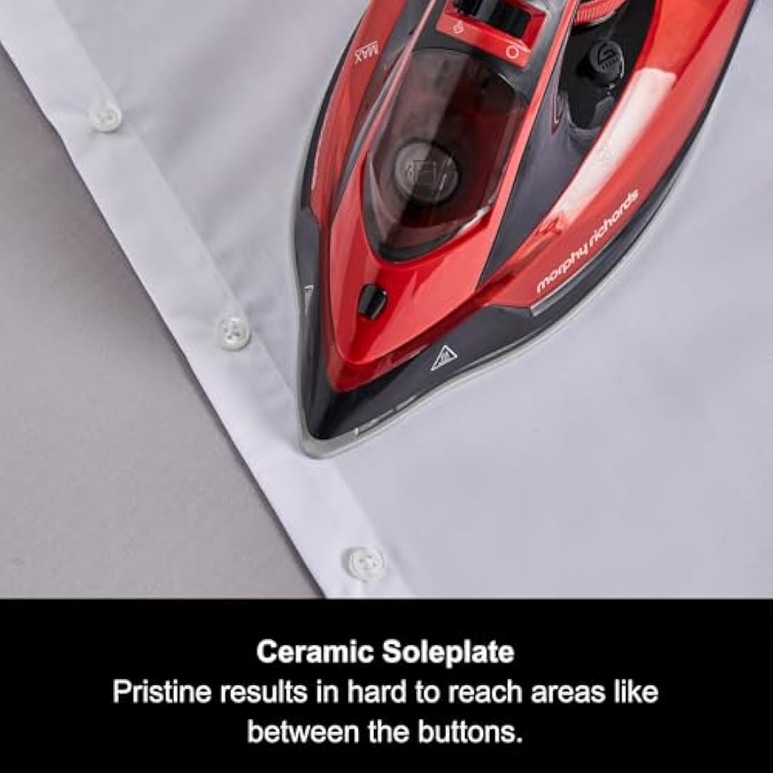 Morphy Richards EasyCHARGE Cordless Steam Iron, Non Stick Ceramic Soleplate, 130g Boost, 30g Output, 350ml Water Tank, Anti Drip and Scale, Auto Shut-off, 2.5m Cord, 2400W, Red, 303250