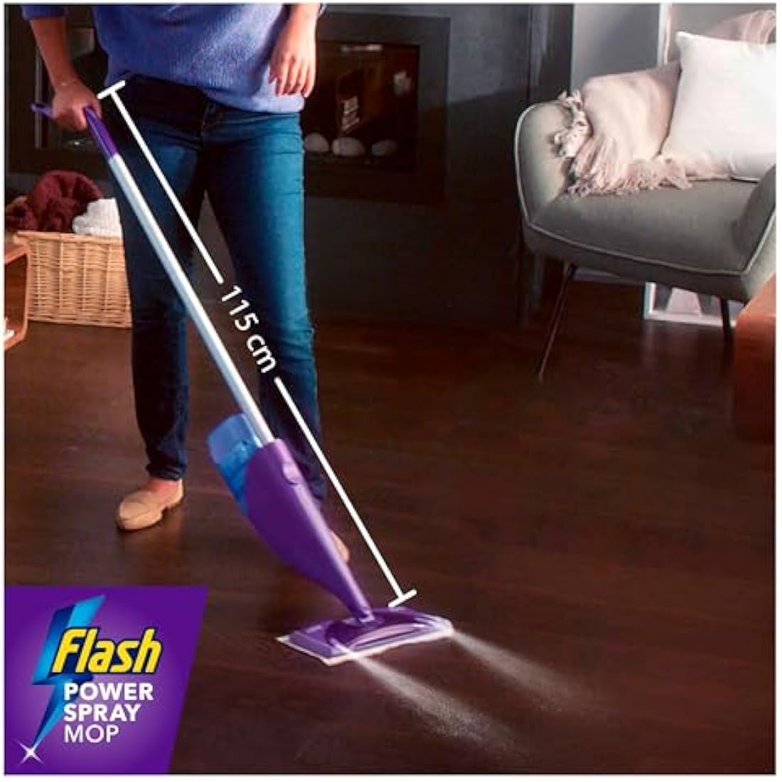 Flash Power Spray Mop Absorbing Pad Refills, Flash Mop Refill Pads, White, 64 Wipes (16x4), Flash Power Mop