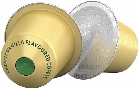STARBUCKS Creamy Vanilla Flavoured Coffee by Nespresso, Blonde Roast, Coffee Capsules 6 x 10 (60 Capsules)