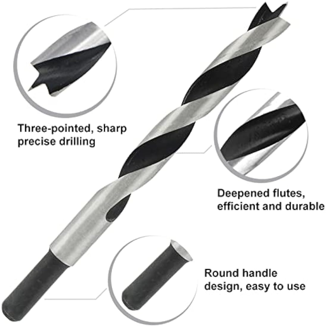 NORTOOLS Brad Point Wood Drill Bit Set 25 PCS HCS Wooden Drills for Woodworking DIY Lover Carpenter