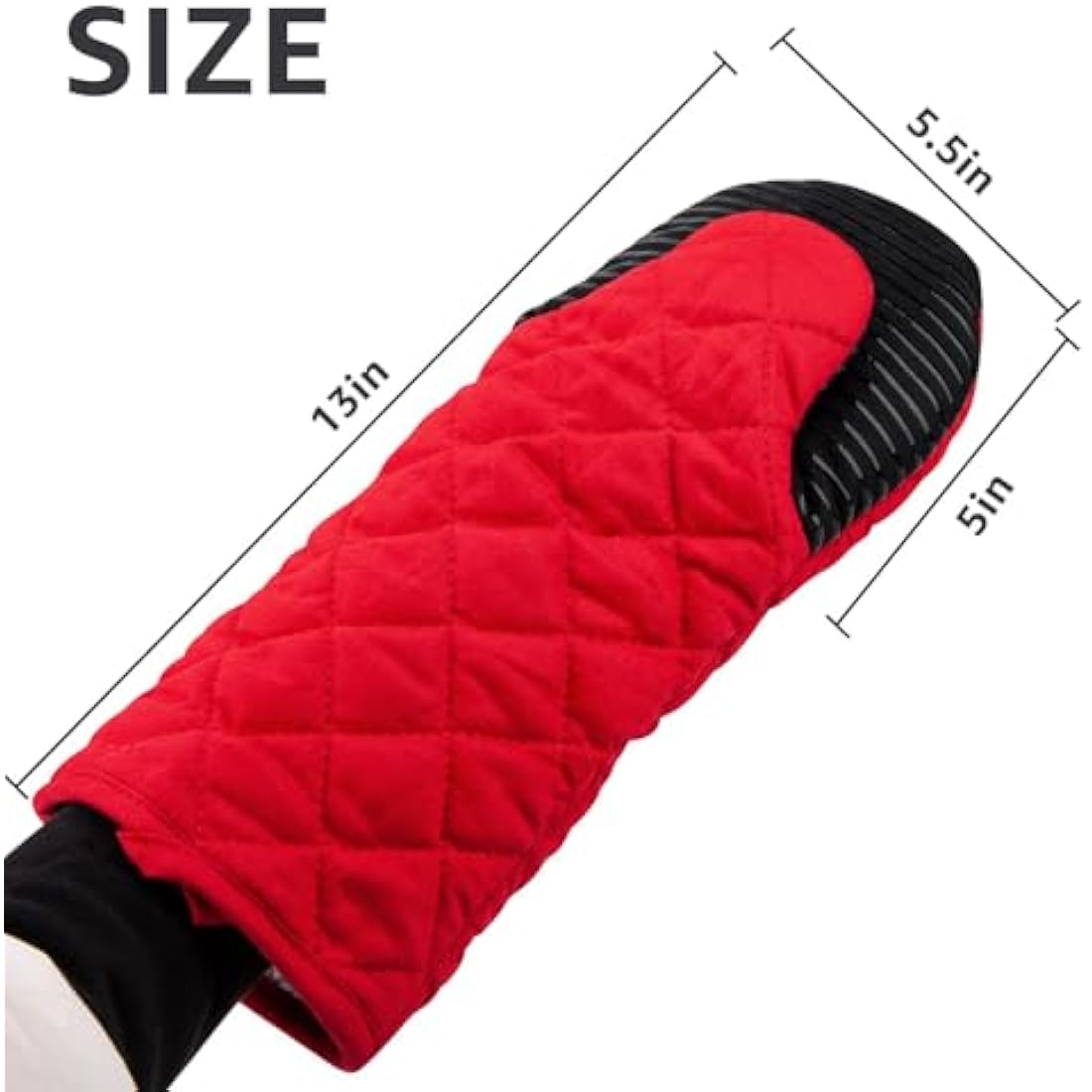 AYADA 2 Pack Puppet Oven Gloves Silicone 13" Long Sleeve Arm Soft Non-Slip,Oven Mitts Pair for Women Mum Hand for Microwave Home Kitchen Chef Cooking Baking Cookie (Red)