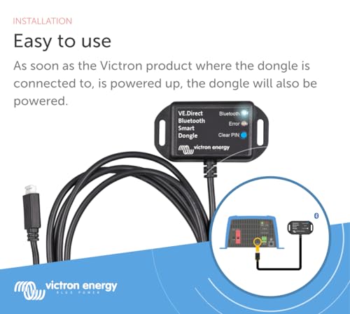 Victron Energy VE.Direct Smart Dongle (Bluetooth) - Wireless Data for BMV & MPPT - View on iOS & Android with VictronConnect App