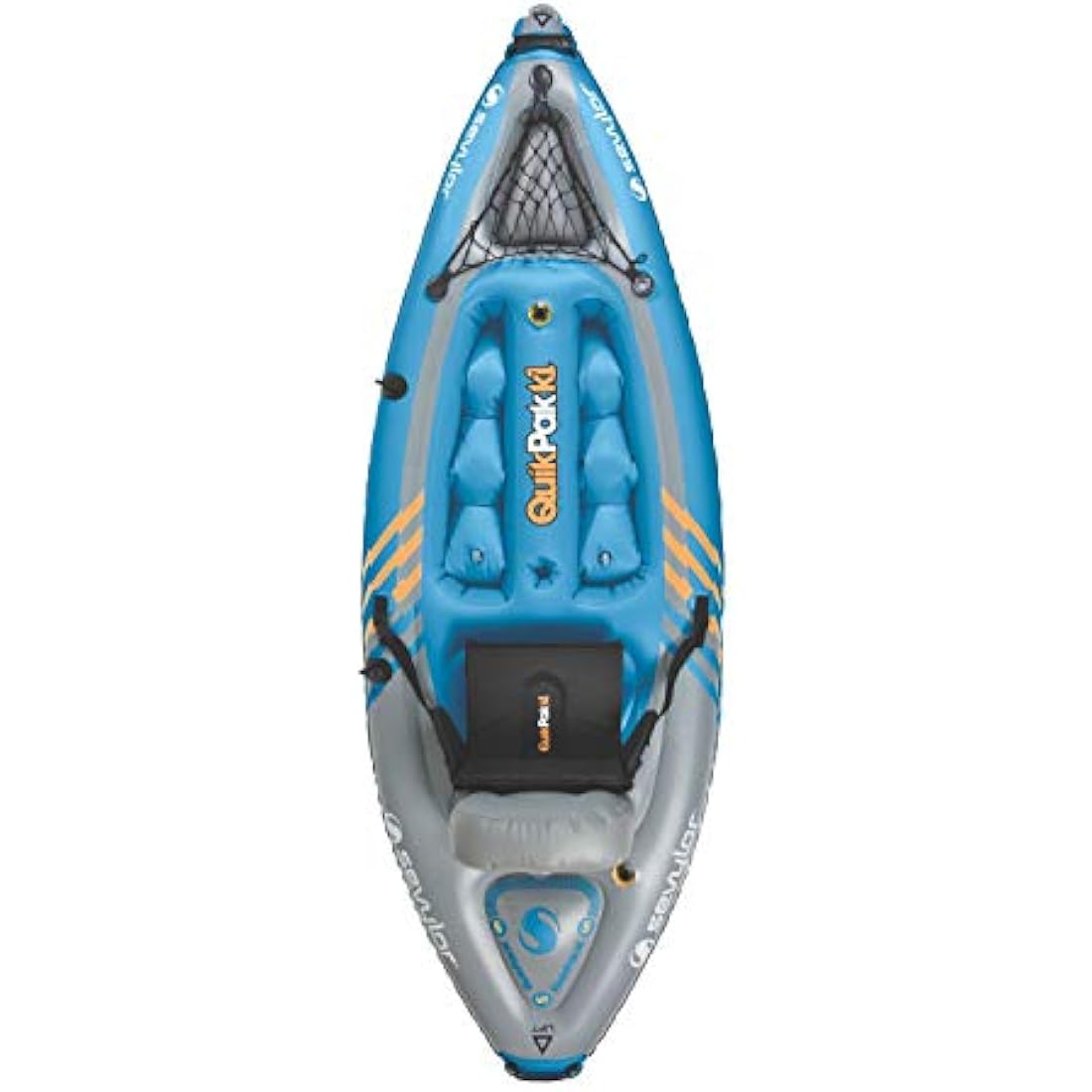 Sevylor QuickPak K1 1-Person Inflatable Kayak, Kayak Folds into Backpack with 5-Minute Setup, 21-Gauge PVC Construction; Hand Pump & Paddle Included