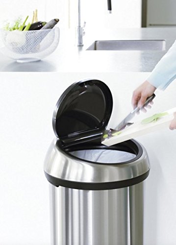 Brabantia 402548 Touch bin, Matt Black/Matt Steel, 60 L