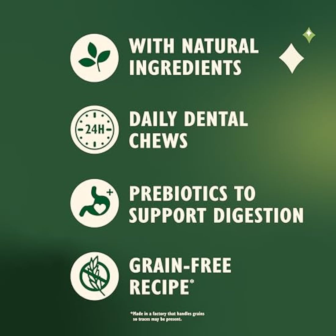 Lily's Kitchen Woofbrush Gut Health Dental Chew - Natural Dental Sticks for Medium Dogs (5 Packs of 7 Chews)