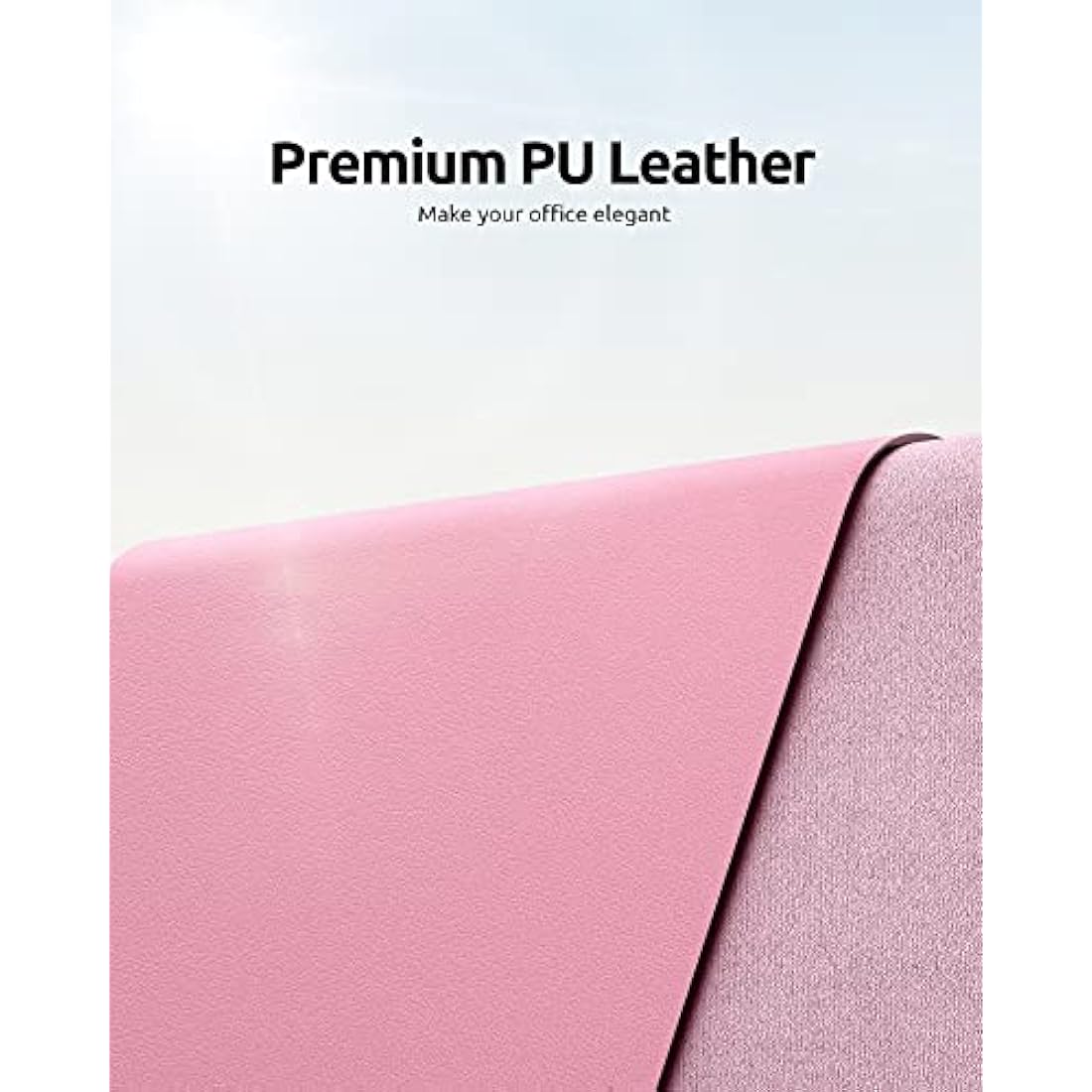 YSAGi Leather Desk Mat, Large Mouse Mat, Non-Slip Desk Pad, Waterproof PU Leather Table Protector Writing Pad for Office and Home (60 x 35 cm, Pink)