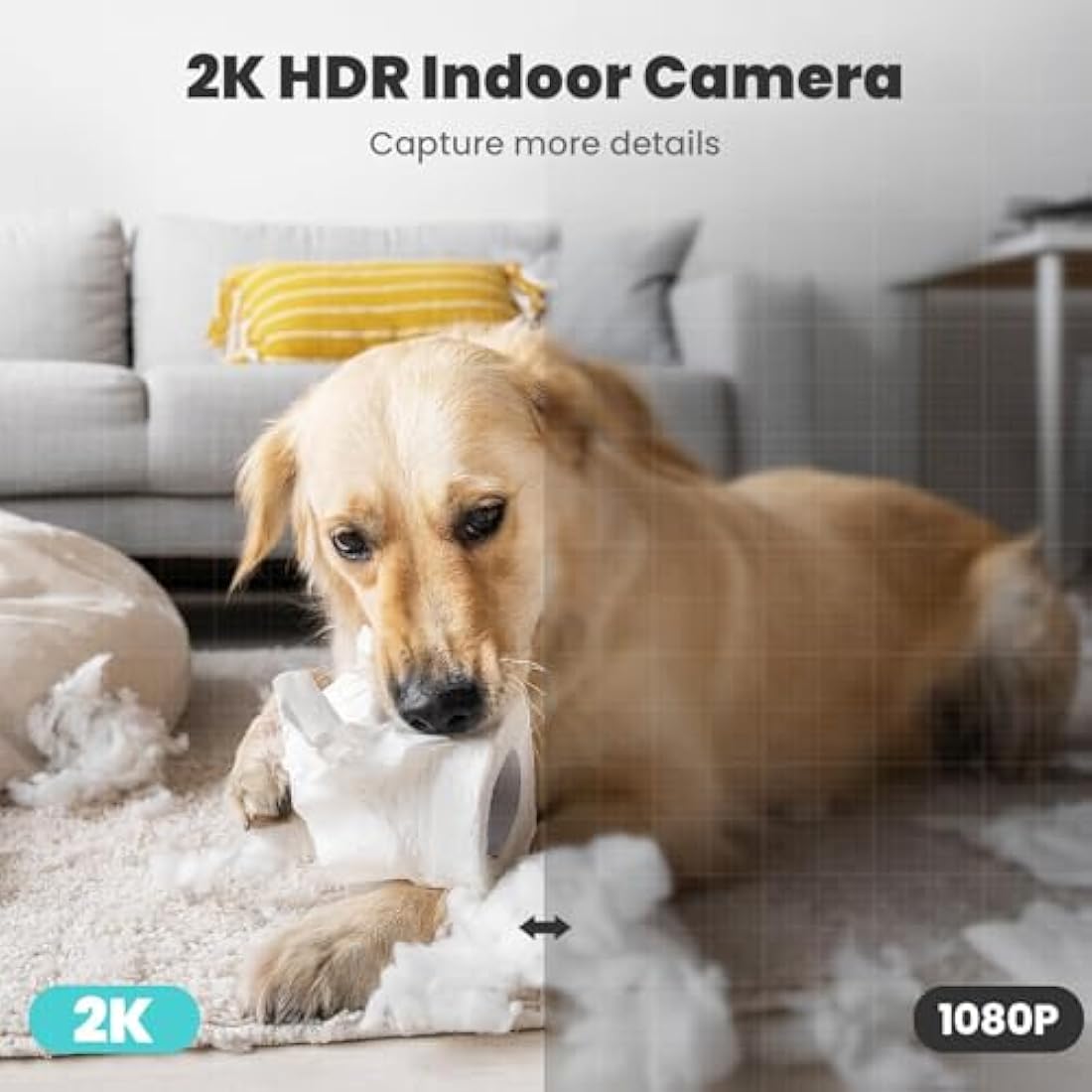 litokam Little elf Smart Camera, 2K Indoor Security Camera with 360° Motion Tracking, Pet Camera Night Vision, [2025 New] House Cameras for Pet/Nanny, WiFi Camera Two-Way Audio, Work with Alexa