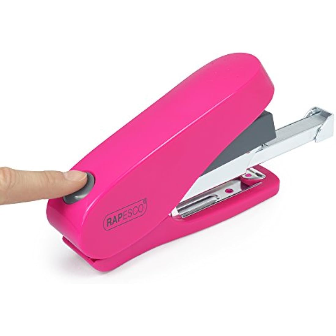 Rapesco 1468 Luna Less Effort Stapler with 2000 Staples, 50 Sheet Capacity, Hot Pink