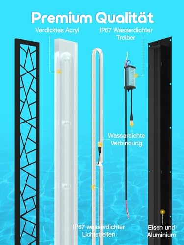 LED Black Wall Sconce Modern Exterior Garden Light 48W Ip65 Waterproof Wall Lighting 3000K Aluminum Outdoor Porch Light L150cm*1