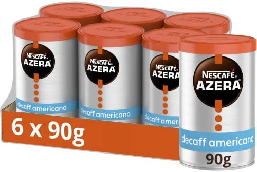 NESCAFÉ Azera Americano Decaff Instant Coffee 90g (Pack of 6) (Packing May Vary)