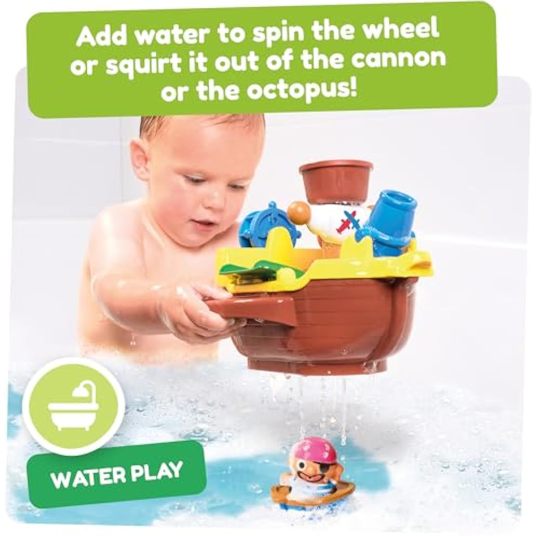 Toomies Pirate Bath Baby Bath Toy, Shower Baby Toy for Water Play in the Bath, Kids Bath Toy Suitable for Toddlers & Children, Boys & Girls from 18 Months+