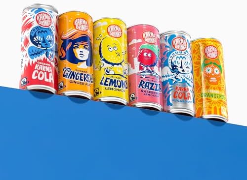 Karma Drinks Razza Raspberry Pink Lemonade (250ml x 24 Cans Soft Drink), Organic, Gluten Free Lemonade cans, Natural Ingredients, FairTrade, Vegan Friendly, No GMO, Carbonated Fizzy Drinks 24 Pack