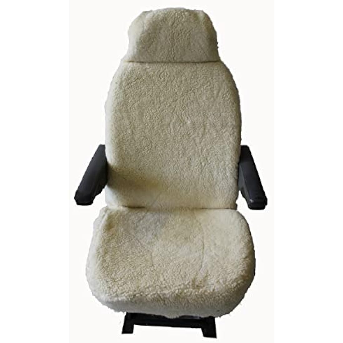 Carseatcover-UK Pair of Cream Sherpa Sheepskin MOTORHOME Seat Covers in Faux Fur [CHOICE OF 10 FABRICS]