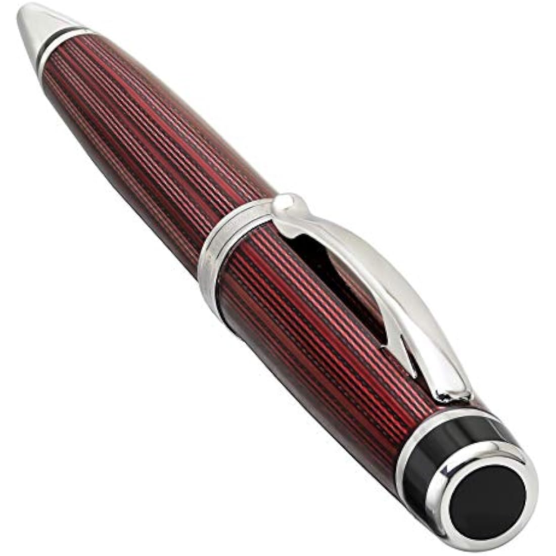Xezo Incognito Twist Action Ballpoint Pen, Medium Point. Burgundy Red Lacquer with Pure Platinum Plating. Handcrafted, Limited Edition, Serialized