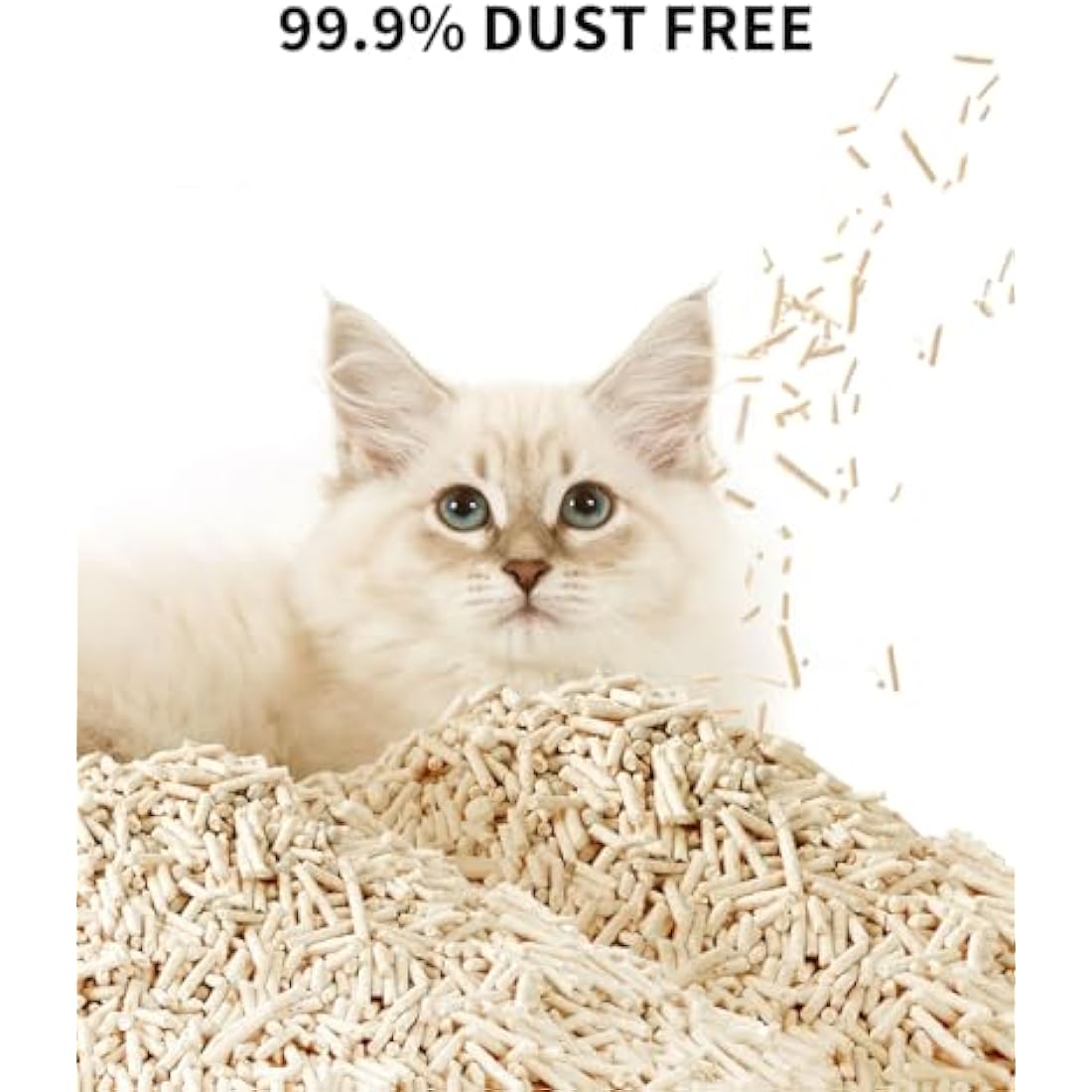 PETKIT Tofu Cat Litter, Fast Clumping, Tofu & Bentonite Mixed Cat Litter with Occultblood Test Particles, Ultra Absorbent, Odor Control and Flushable, Dust-free & Low Tracking, 4 Packs/9.6kg