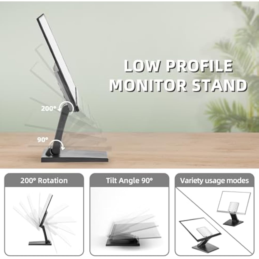 Wearson WS-03A Adjustable LCD Screen Stand Folding Metal Screen Desk Stand With VESA Hole 75x75 100x100mm