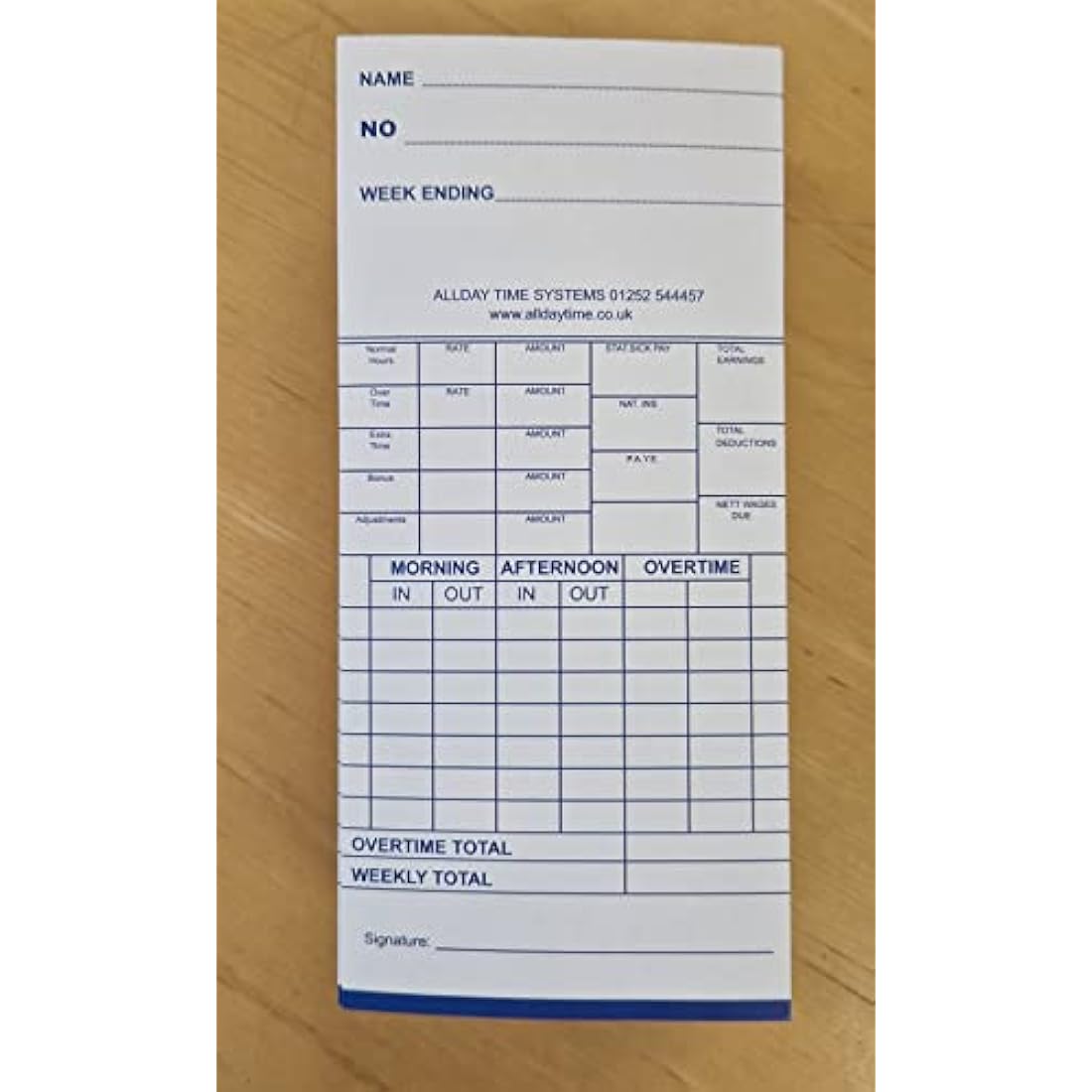QuickClocks Weekly Clocking in Cards (Pack 1000 Cards) for QuickClocks QC500 and QC400N Clocking in Machines