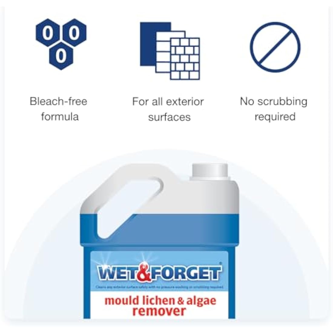 Wet & Forget Mould, Lichen & Algae Remover, Outdoor Patio Cleaner, Black Spot Remover, Bleach Free, 5L