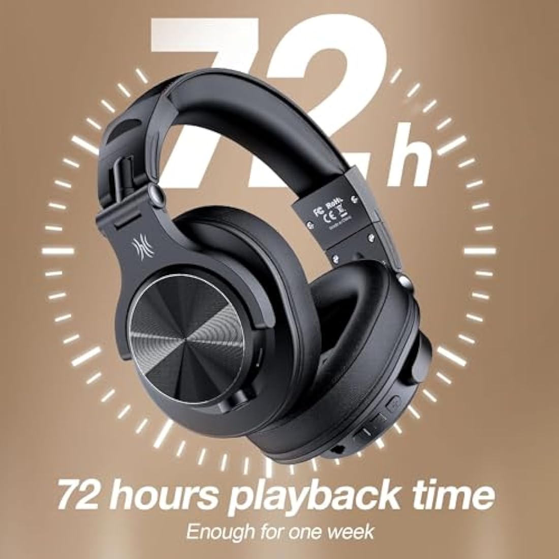 OneOdio A70 Bluetooth Headphones Over Ear, 72 Hrs Playtime, Monitor Level Stereo Sound Quality, Foldable Wireless＆Wired DJ Headphone, Professional Studio Headphones for DJ/TV/PC/Phone