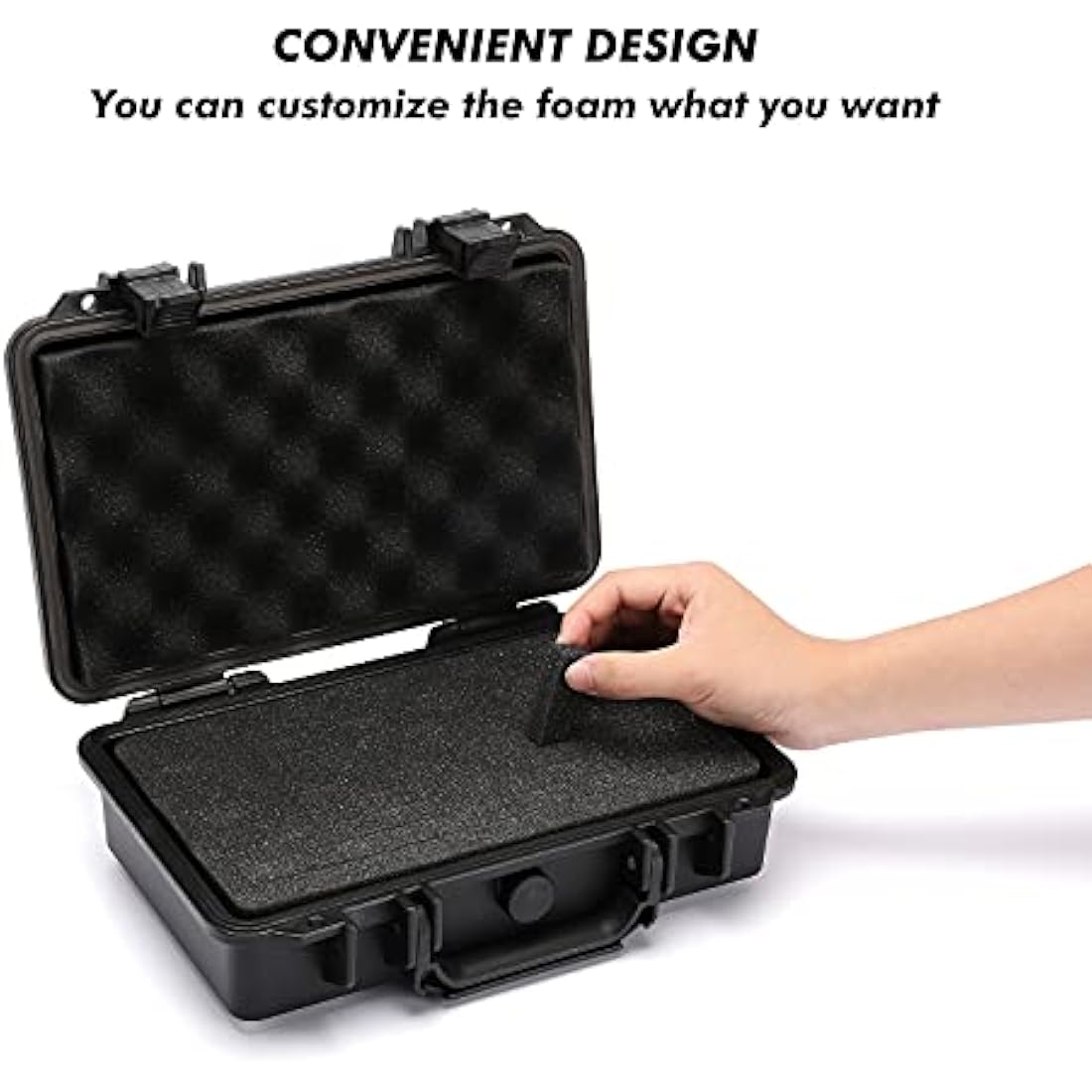 CASOMAN 11.5-Inch Water-Proof & Explosion-Proof Box, with Cush- Proof Sponge, IP67 Water Proof Grade, Customizable Foam