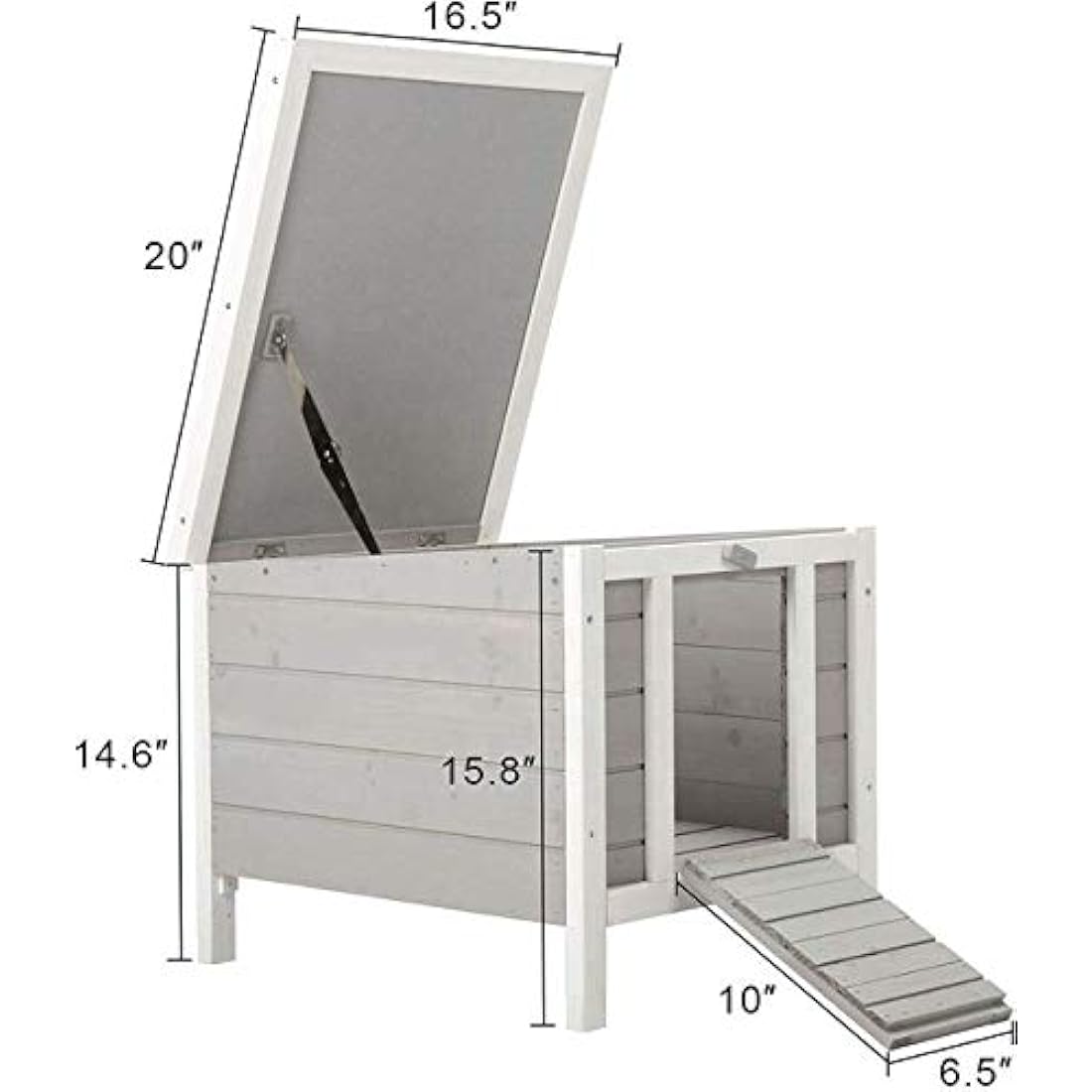Bunny Business Cat/Puppy/Rabbit/Guinea Pig Wooden Hide House - 50 x 42 x 43cm (Grey)