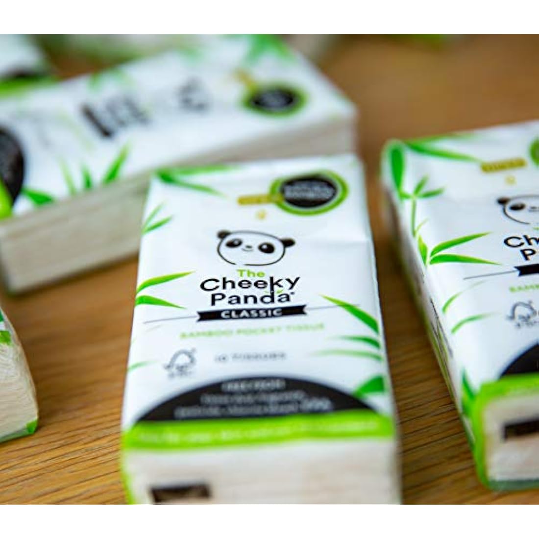 The Cheeky Panda – Bamboo Pocket Tissues | Bulk Box of 96 Packs (10 Tissues per Pack) | Hypoallergenic, Eco-Friendly, Super Soft, Strong & Sustainable