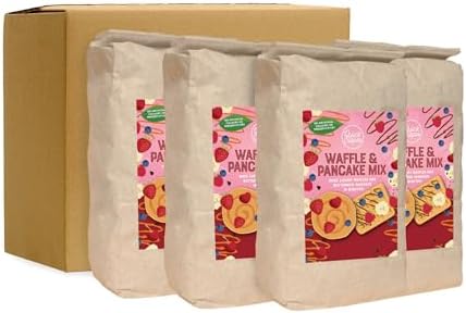 Award-Winning Luxury Waffle & Pancake Mix - just add Water to Make Perfect Belgian Style Waffles and American Buttermilk Pancakes - 14kg bulk case for catering