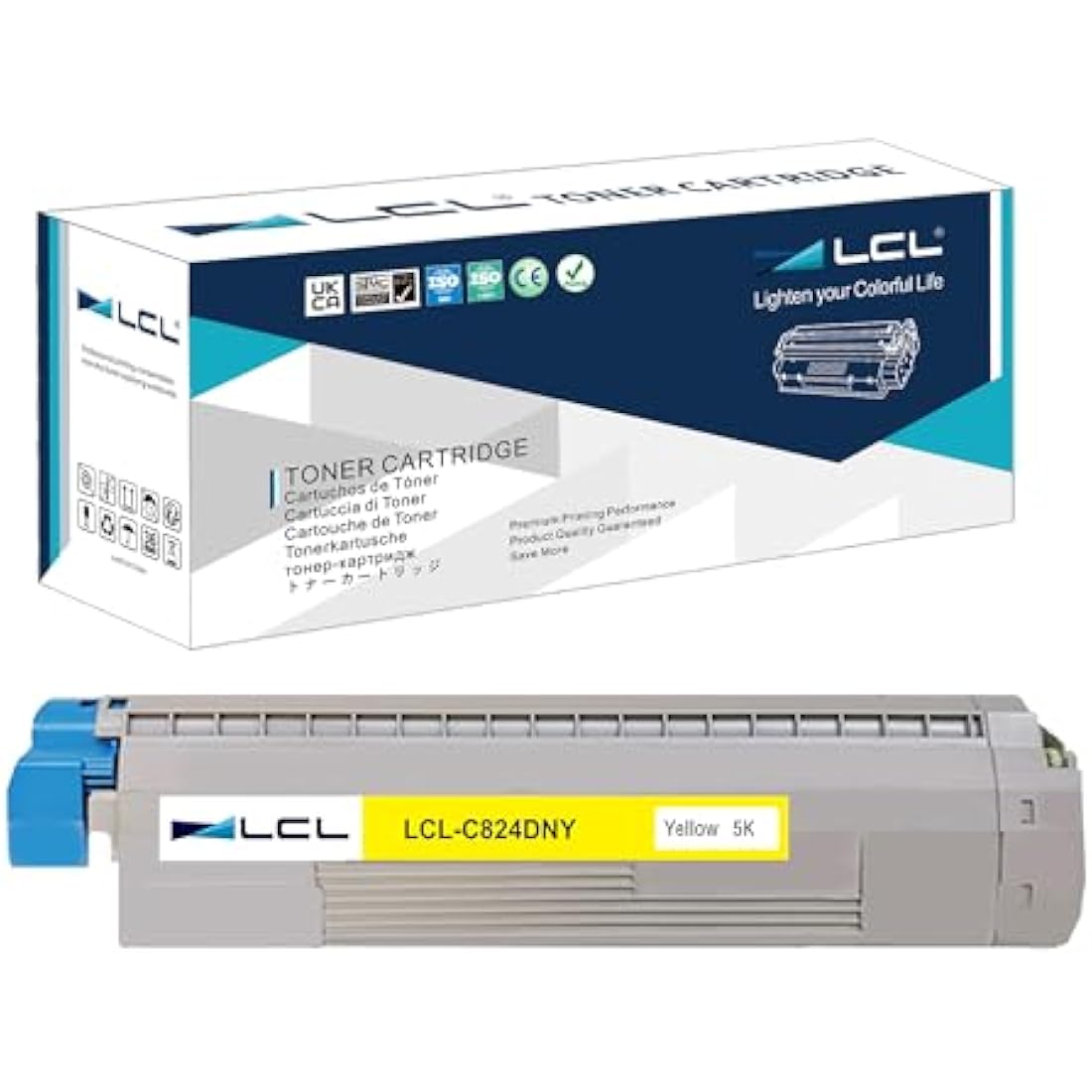LCL Remanufactured Toner Cartridge C824 C834 C844 C824n C824dn C834dnw C834nw C844dnw 47095701 (1 Yellow) Replacement for OKI C824dn C824n C834dnw C834nw C844dnw