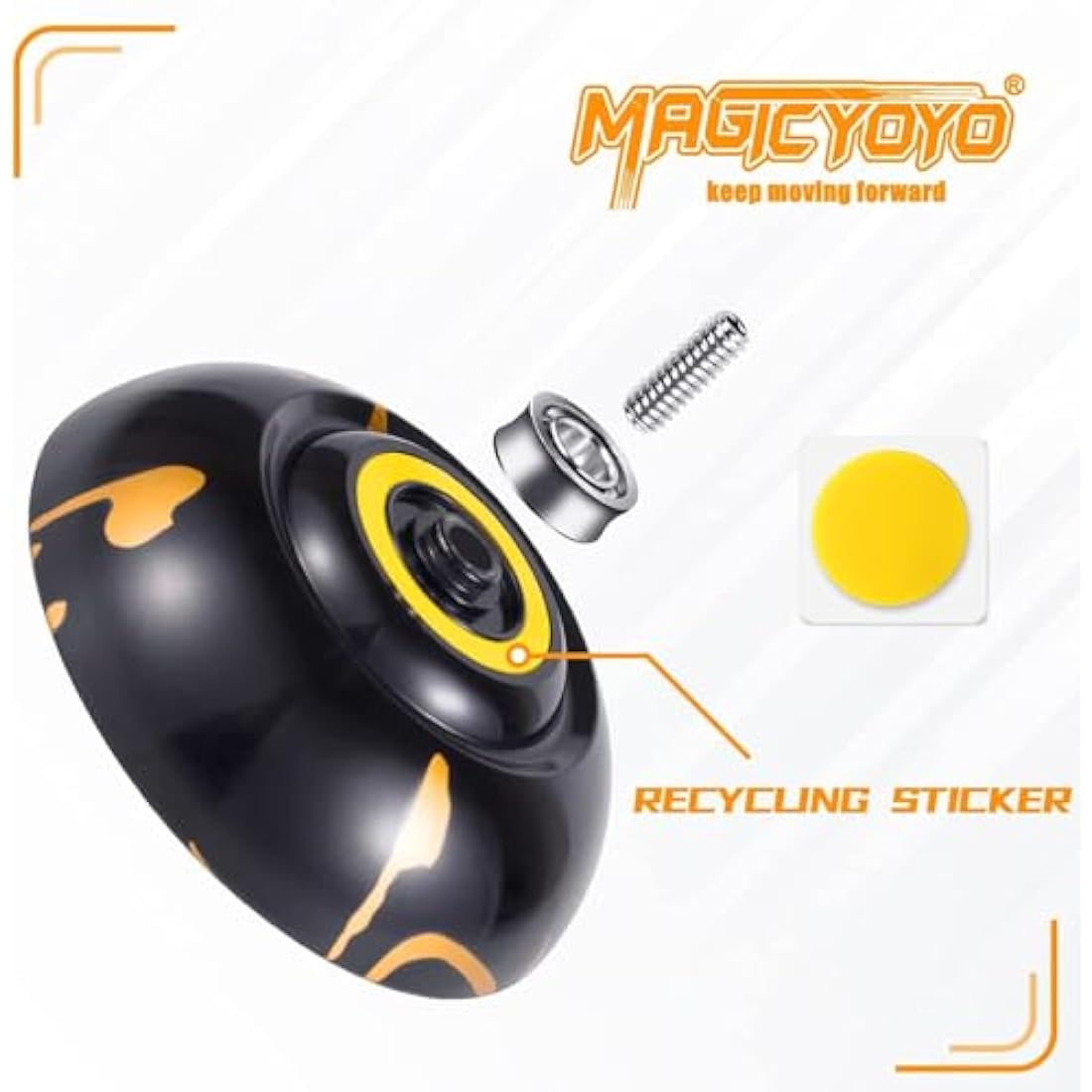YOSTAR Yoyo Bearing Kit, Suitable for Crystal Yoyo K2 to Replace 2 Modes, with 2 Responsive Yoyo Bearing + 2 Unresponsive Yoyo Bearing + 2 8mm Axle + 2 10mm Axle + 8 Responsive Pad + Bearing Remover