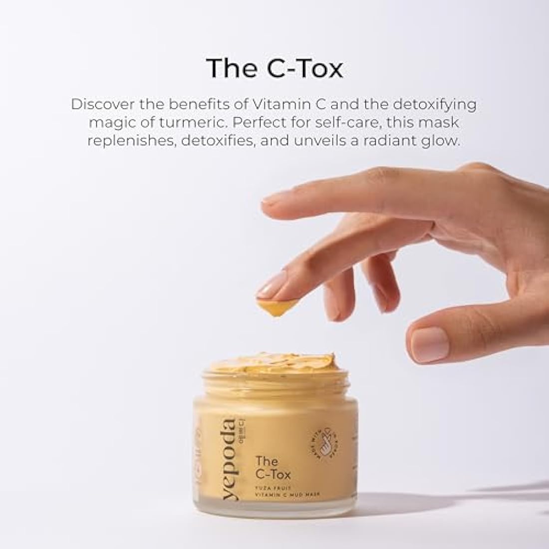 Yepoda Face Mask Vitamin C - The C-TOX. Face Mud mask with Yuza Fruit and Tumeric. Korean Cosmetics (80 g)