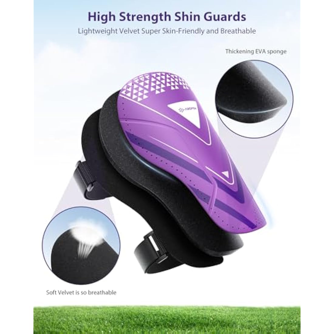 AirsFish Shin Pads Boys Certified Kids with Ankle Protection,High Strength Shin Pads,Breathable Non Slip Extended Adjustable Straps,Protective Football Equipment for Boys and Girls