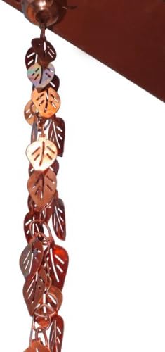 Monarch Copper Cascading Leaves Rain Chain