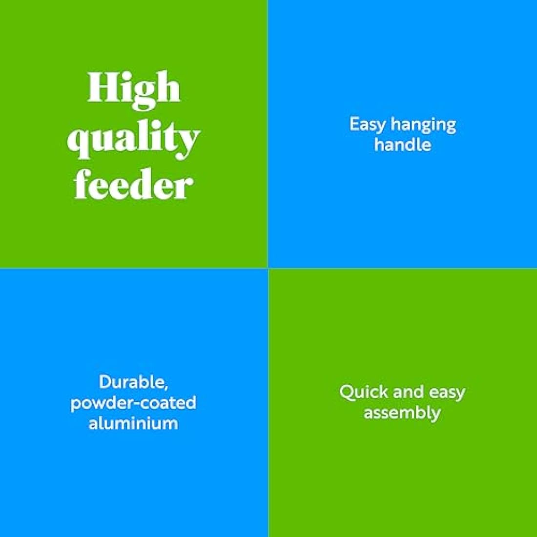 RSPB - Bird Seed Feeder, Hanging Bird Feeder, Easy to Clean, Caged and Squirrel Proof, Suitable for Year-Round Feeding, Quick Assembly, Durable