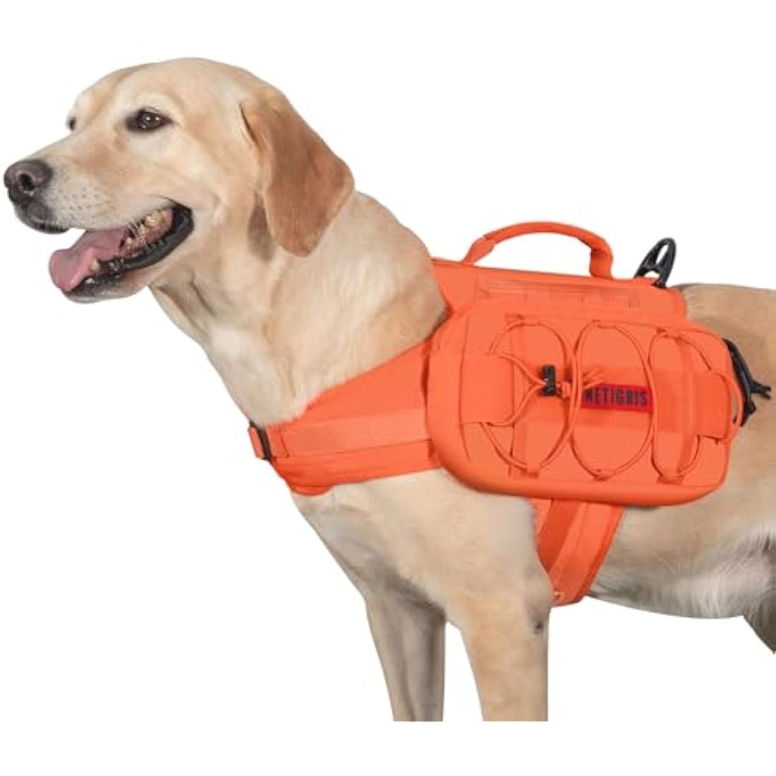 OneTigris Mammoth Dog Backpack 2.0 Version Tear Camping Hiking Dog Backpack for M/L Size Dogs (M, Orange)