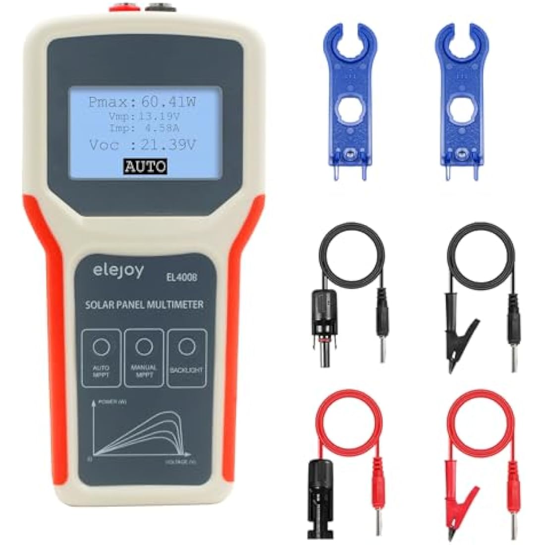 SolaMr 400W Solar Panel Smart Tester Auto/Manual MPPT Photovoltaic Panel Multimeter,Smart MPPT Open Circuit Voltage Troubleshooting Utility Tool for Solar PV Testing -EL400B