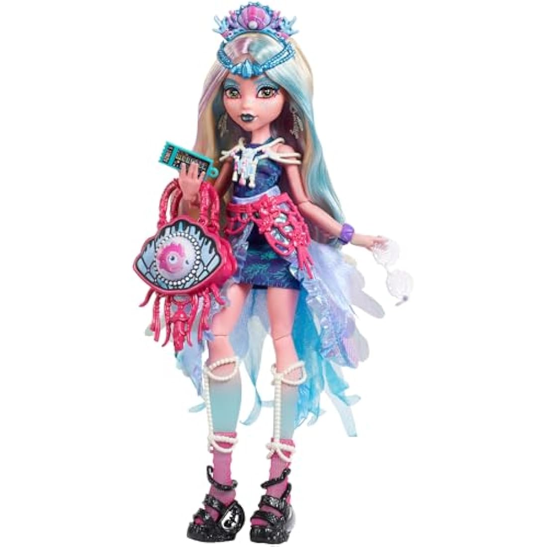 Monster High Monster Fest Doll, Lagoona Blue with Glam Outfit & Festival Themed Accessories like Snacks, Band Poster, Statement Bag & More, HXH82