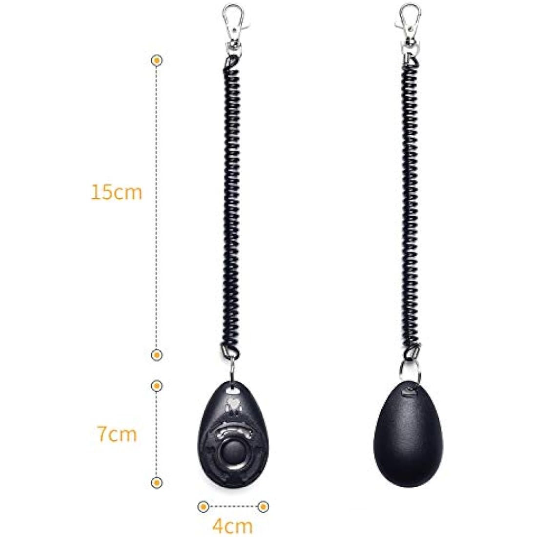 Toozey dog clicker, 5 pieces of clickers with wrist strap, clicker with large button, 5 colours, bonus E-book