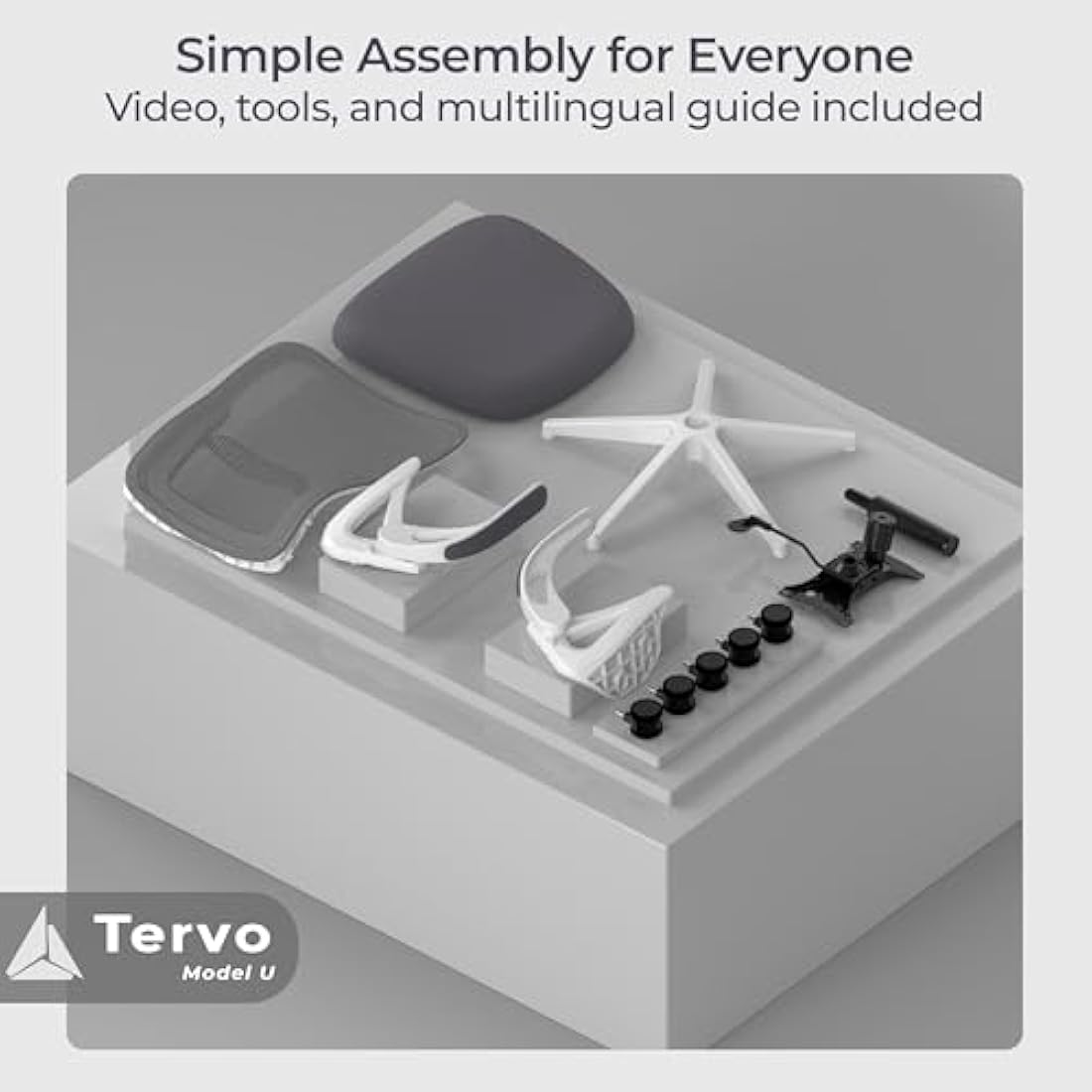Tervo Model U | Folding Office Chair for Small Spaces | Ergonomic Design with High Rebound Mesh | Computer Desk Chair for Gaming | For Adults & Kids | Foldable & Compact with Flip Up Arms