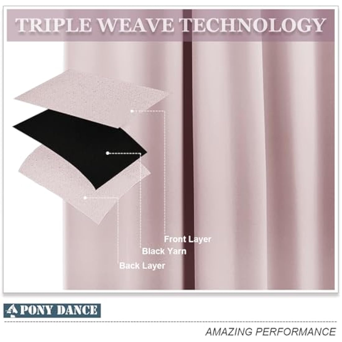 PONY DANCE Girls Pink Curtains for Kid's Bedroom - Thermal Insulated Eyelet Curtains Enegy Saving Privacy Protection Drapes for Nursery Children, 46 x 45 Inch, 2 Panels