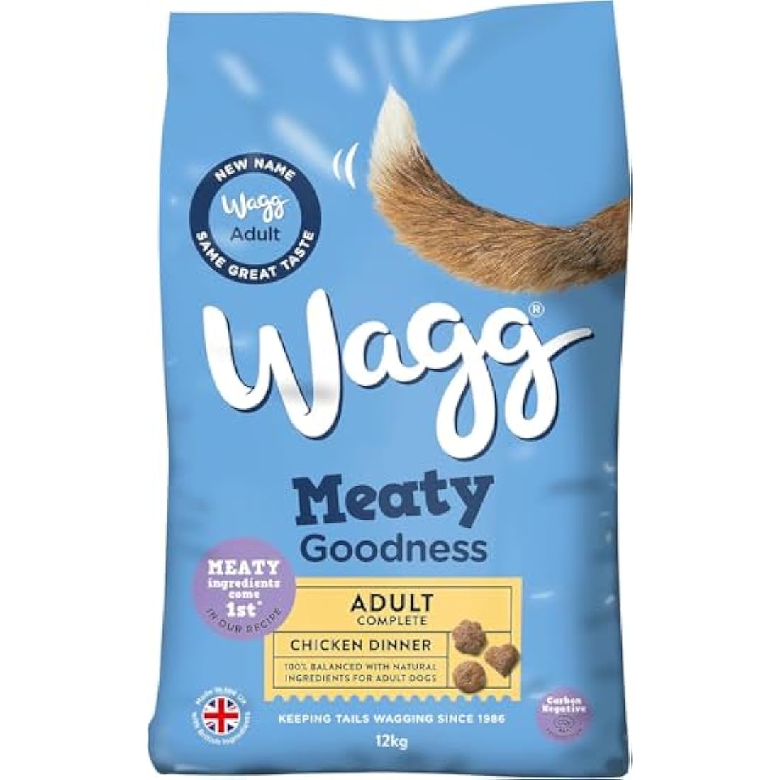 Wagg Meaty Goodness Complete Dry Adult Dog Food Chicken Dinner 12kg - Meaty Ingredients Come 1st