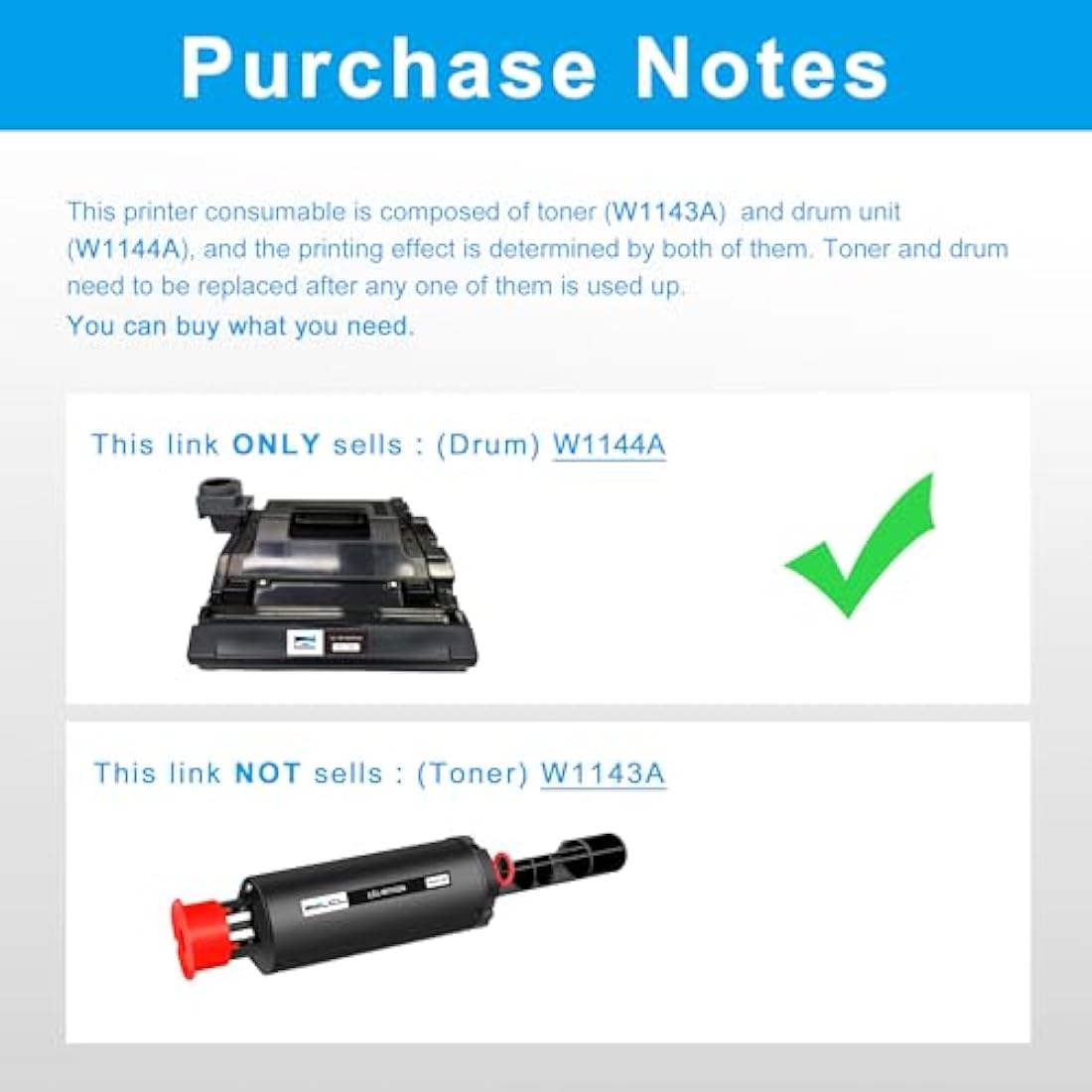 LCL W1144A Drum Unit Replacement for HP 144A W1144A Drum for HP Neverstop Laser MFP 1201n 1202w 1202nw Laser 1001nw (1Pack)