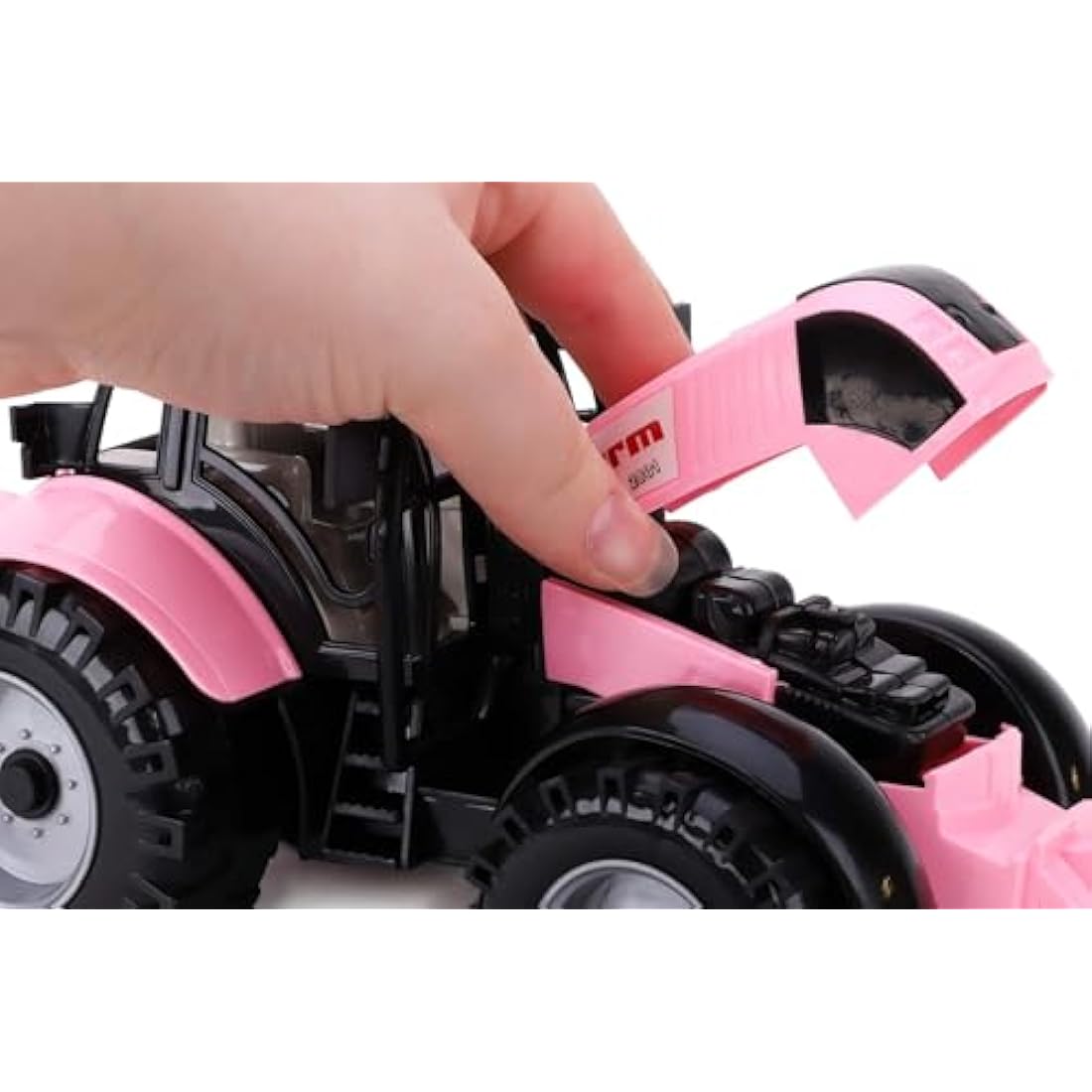 Toyland® Friction Powered Farm Tractor With Opening Bonnet - Available In Pink, Blue, Red & Green (Pink)