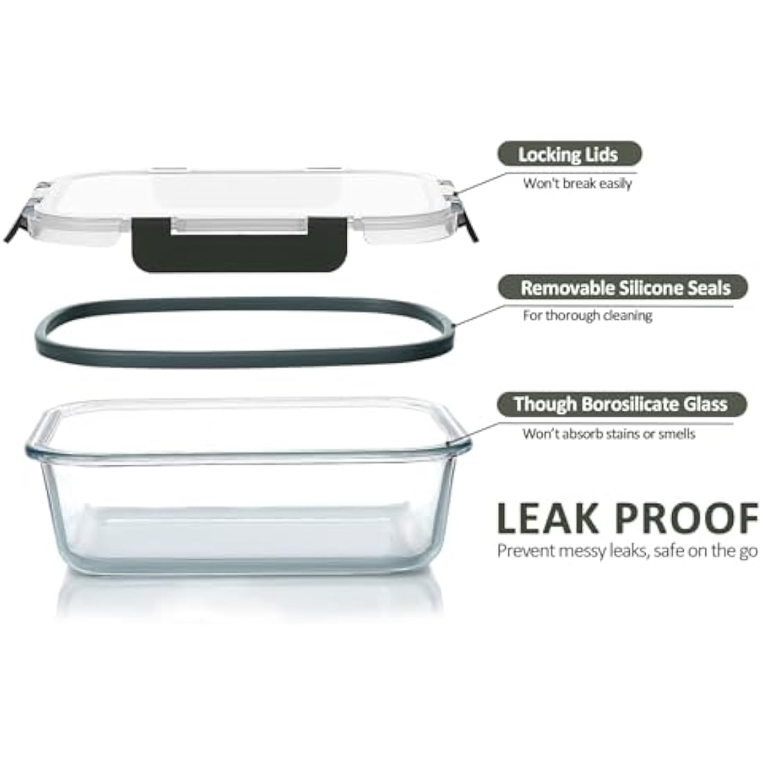 MCIRCO 24-Piece Glass Food Storage Containers with Snap Locking Lids, Glass Meal Prep Containers Set, Airtight Lunch Containers, Microwave, Oven,Freezer and Dishwasher Friendly