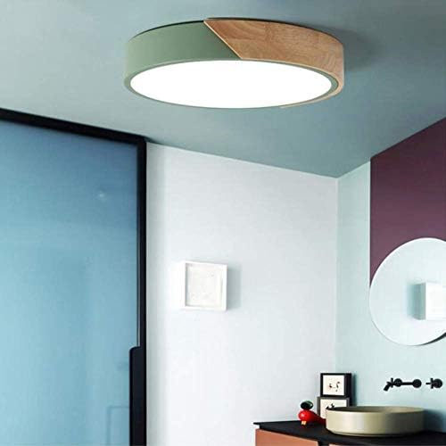 minifair Round Trichromatic Dimming LED Ceiling Light Flush Mount,Green,12inch/30cm